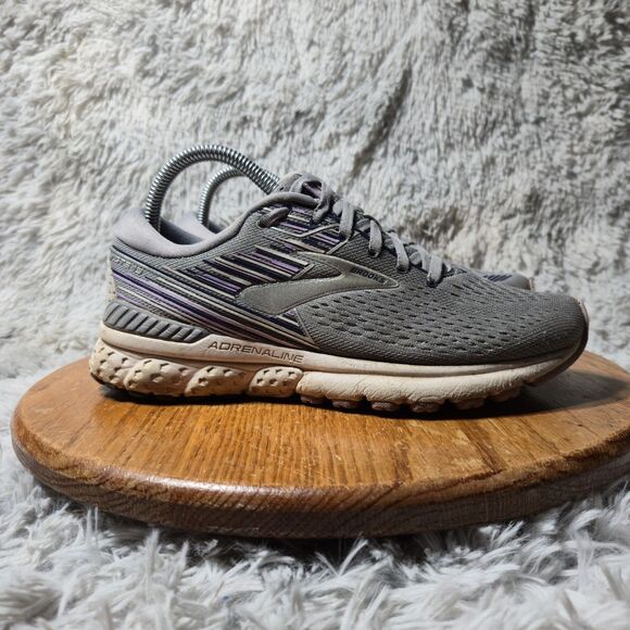Brooks Adrenaline 19 Womens Size 8.5B Grey/Blue Mesh Running Casual Sneakers - Picture 9 of 12